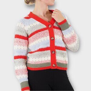 Per Una Striped Cotton Cardigan